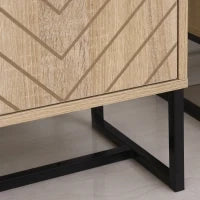Buffet Mobile da Archiviazione con 2 Porte in Legno e Piedini in Metallo Nero, Dim, 80 L x 29,5 P x 80 A cm