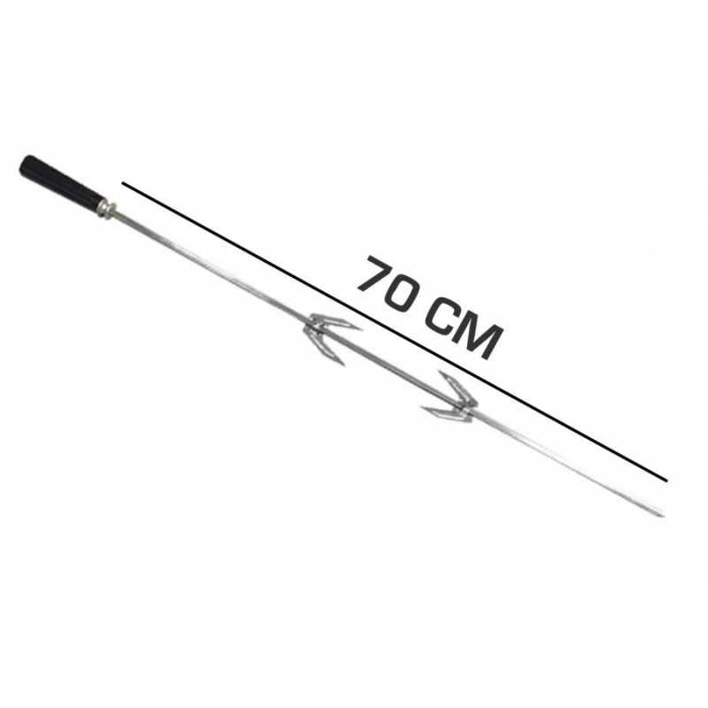 ASTA SPIEDO GIRARROSTO CON FORCHETTE E MANICO 70 CM SEZIONE 7MM POLLO - UNIVERSALE