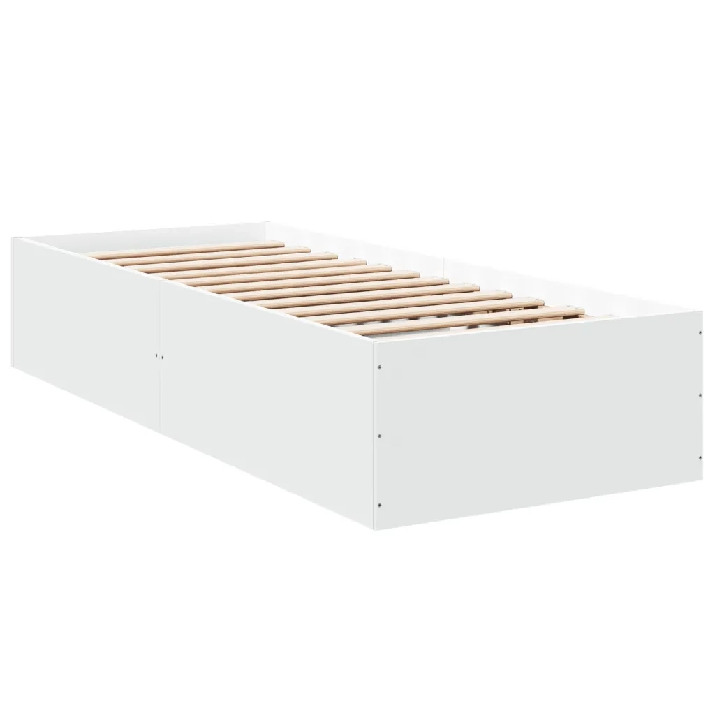 Giroletto-Struttura Letto Bianco 100x200 cm in Legno Massello 875979