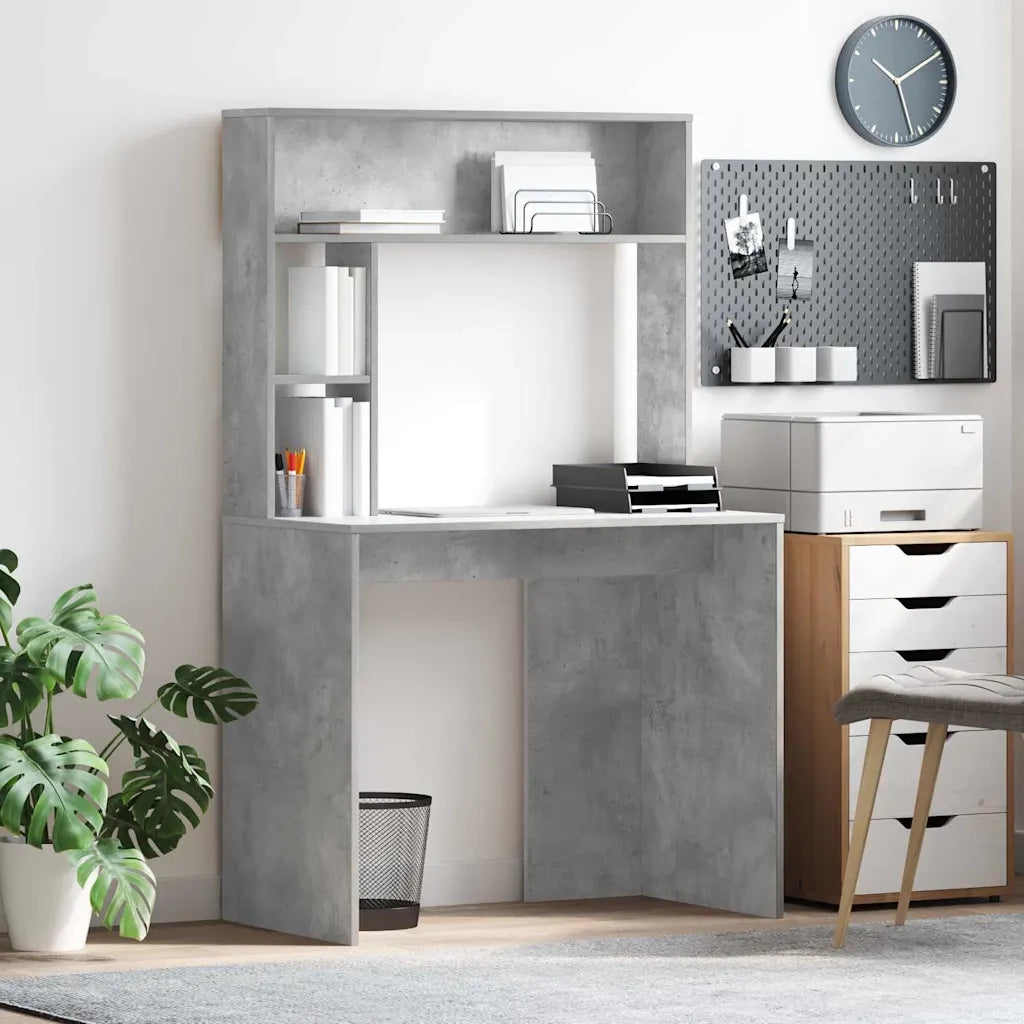 vidaXL Scrivania Grigio cemento 91 x 50 x 149 cm Legno multistrato