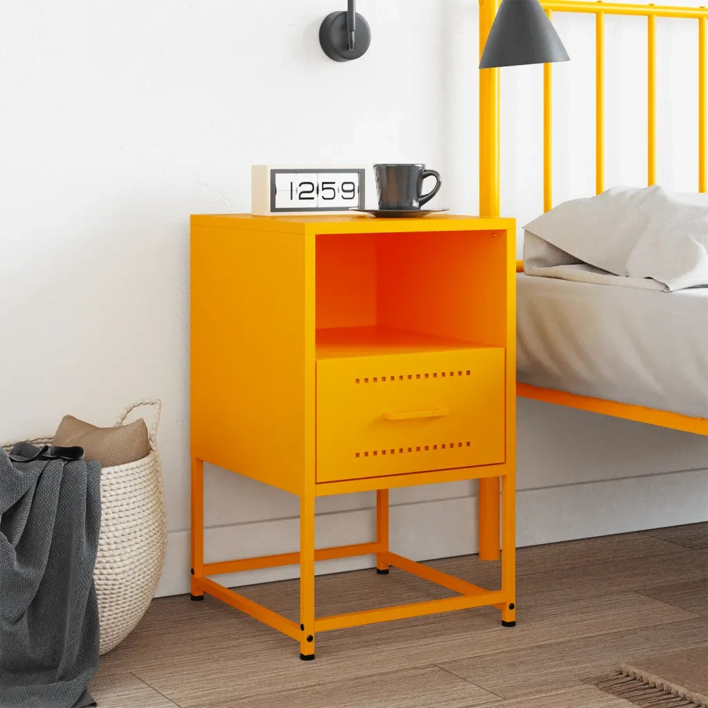 Comodino Giallo Senape 36x39x60,5 cm in Acciaio 846560