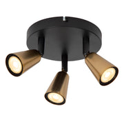 Faretto soffitto TIANA 3xGU10 oro/nero Lucide