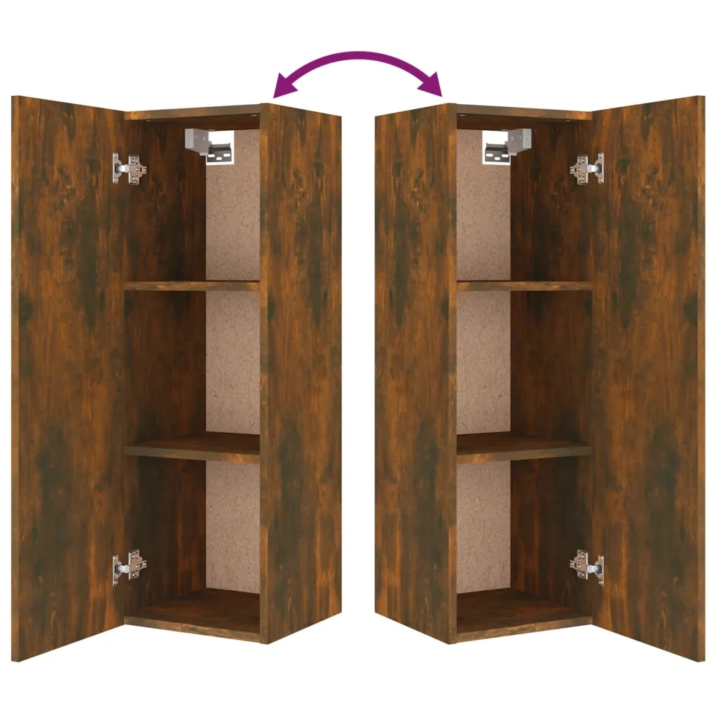 Set Mobili Porta TV 8pz Rovere Fumo in Legno Multistrato cod mxl 10165