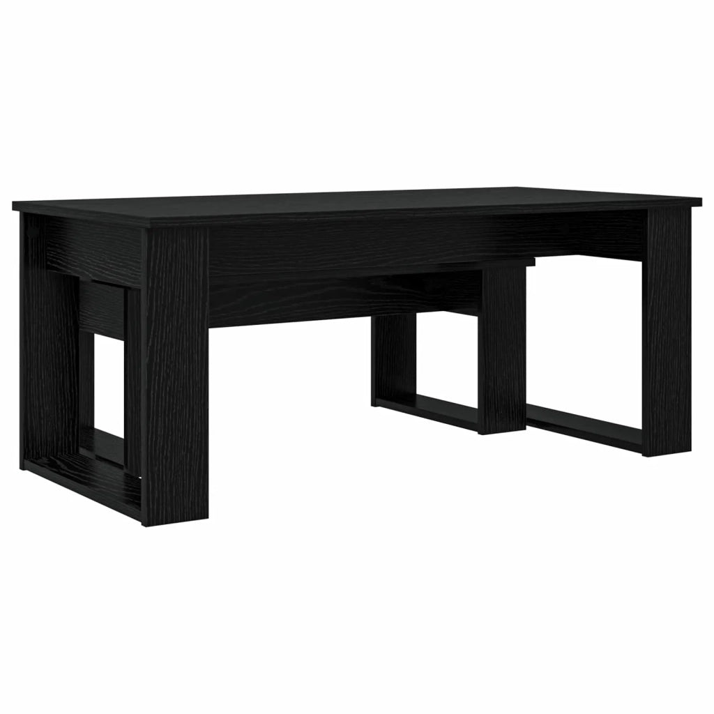 Set di Tavolini da Caffè 2 pcs Rovere Nero Legno multistrato 8000133