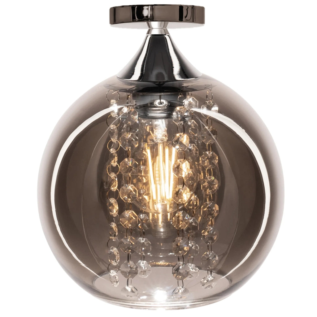 Lampada Pensile Di Vetro Rispecchiato Con Cristalli APP599-1C