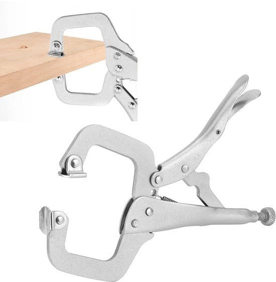 Cintura di sicurezza Robusta e Stabile a forma di C - Regolabile - Grandi aperture - Dispositivo di blocco con grilletto - Per utenti di lavorazione del legno - Cintura di sicurezza con chiusura a molla