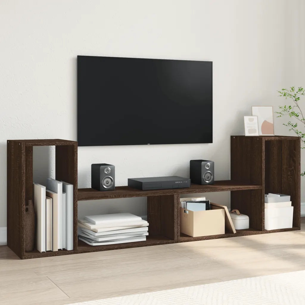 Mobili TV 2 pz-Set di 2 Credenza per TV Rovere Marrone 75x30x50 cm in Legno Multistrato