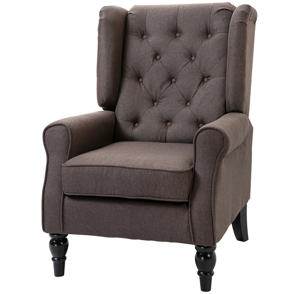 Poltrona Relax in Tessuto Marrone con Cuscini ¨C Zephmum ¨C 74x86x102 cm