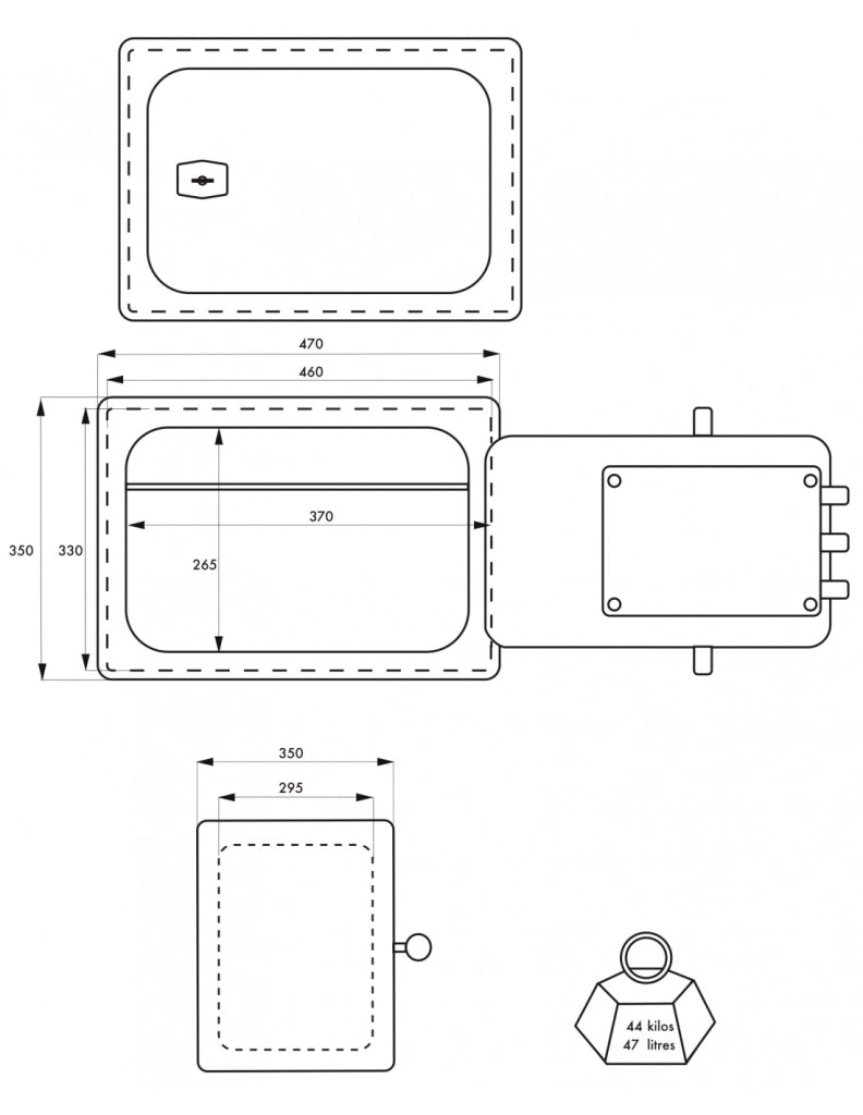 Cassaforte Portavalori libera installazione Bran, 35x47x35cm, 5 catenacci, con chiave - THIRARD