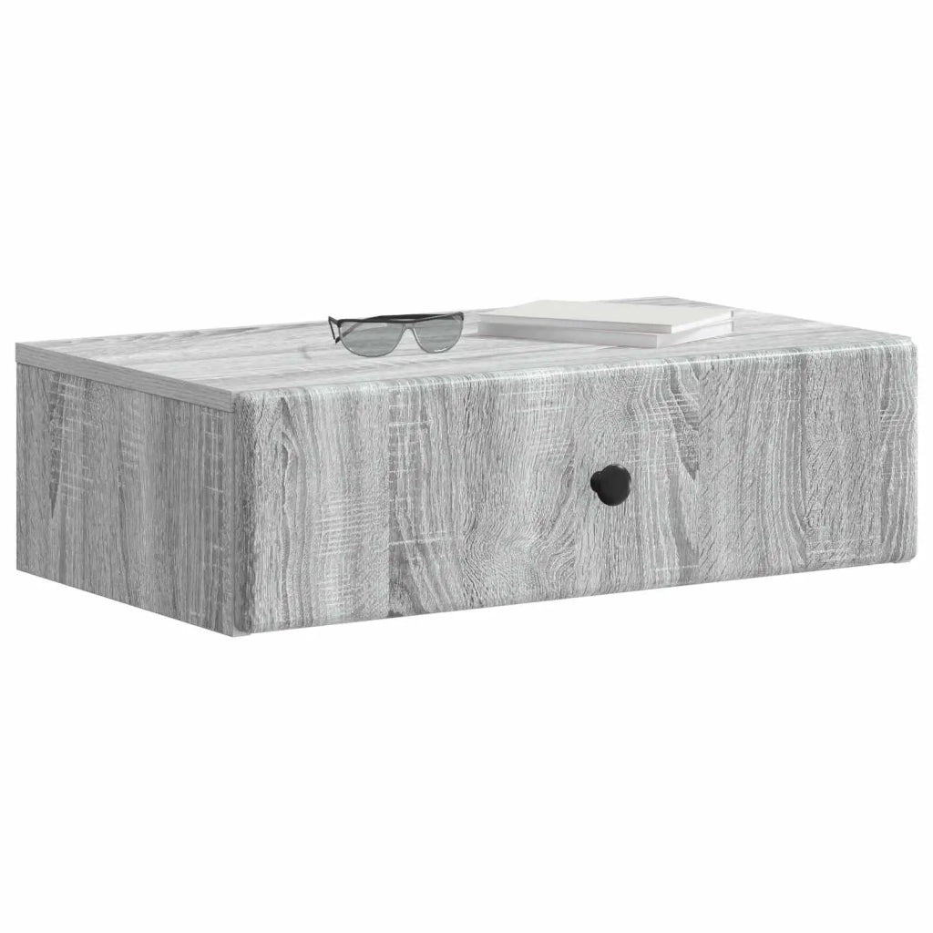 Tavolino da Parete Laterale Grigio Sonoma 59 x 34,5 x 17 cm 899171
