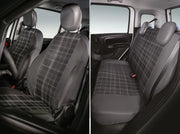Serie Completa Coprisedili Personalizzati Fiat Panda 12> 4 Posti Post. Intero Tess. Misto Cotone Scozzese Grigio/piombo