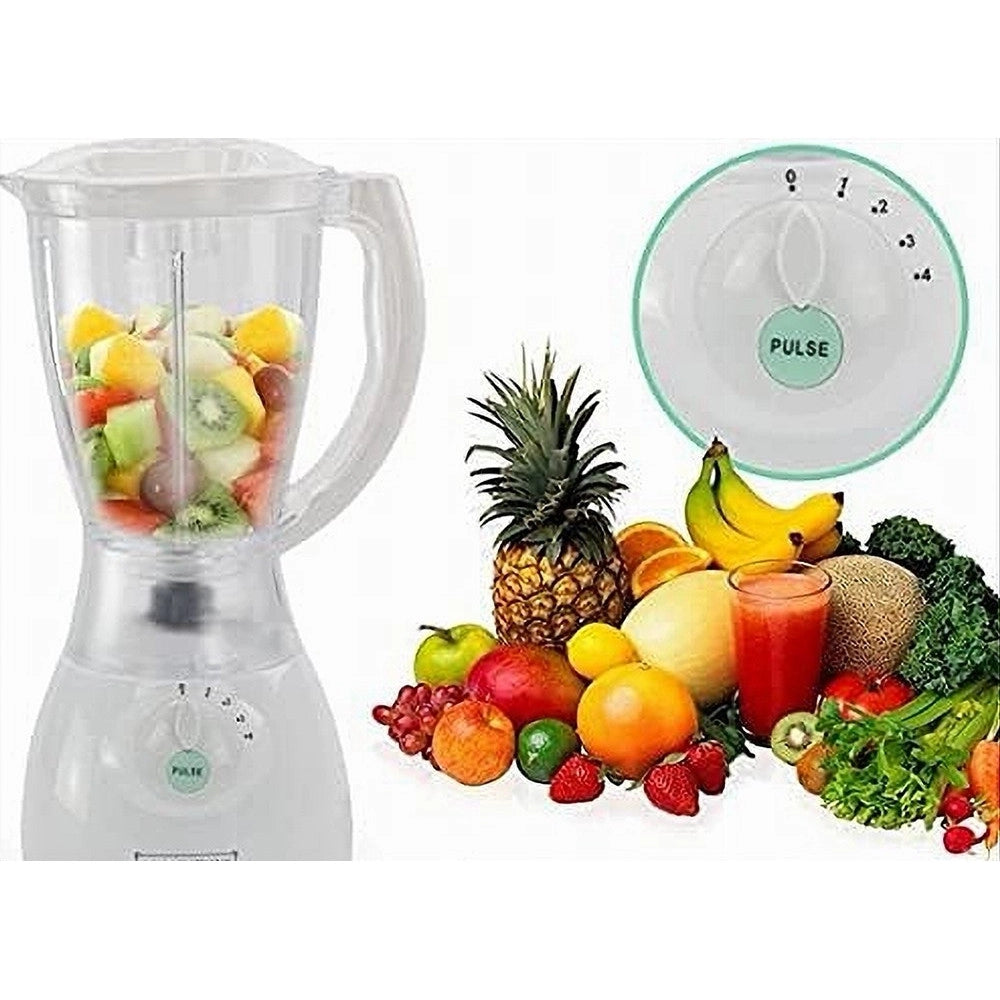 Trade Shop - Frullatore Capacita' 1,5 Litri 500 Watt Bianco Con 4 Velocita' Robot Da Cucina -