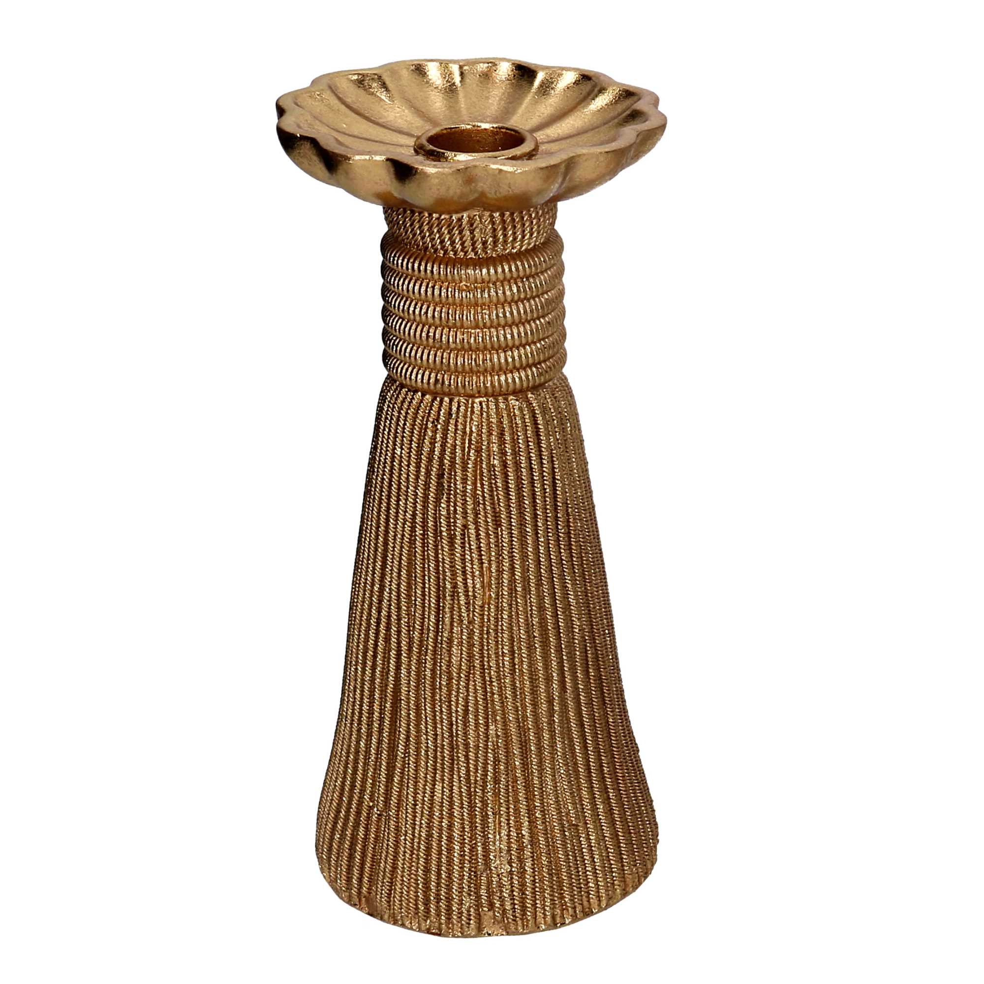 Portacandele resina nappina oro cm Ø10xh20,5