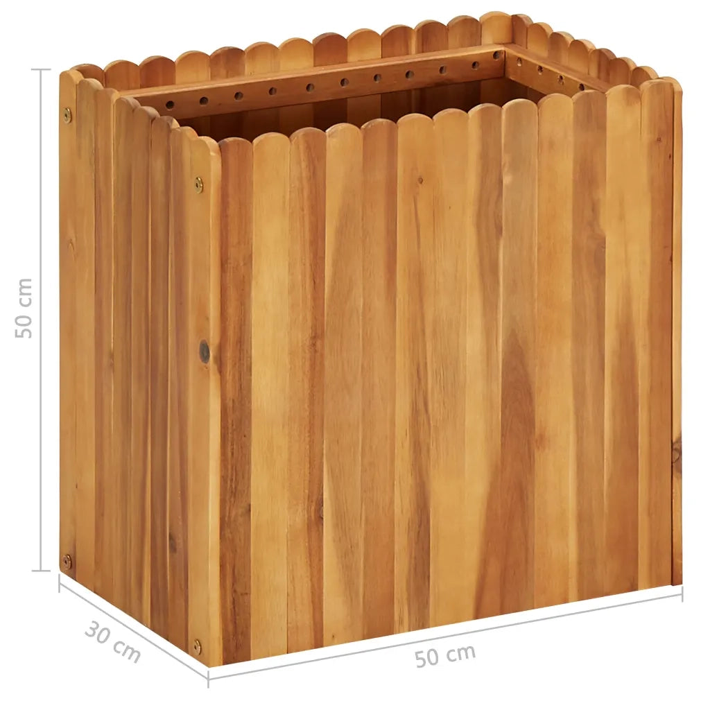 Fioriere | Cassetta per fiori | Letto Rialzato da Giardino 50x30x50 cm in Massello di Acacia