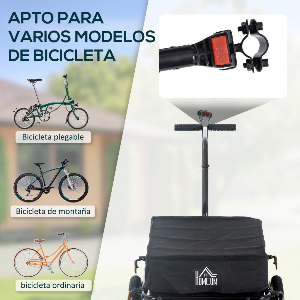 Carrello Bicicletta 40 kg ¨C zephmum ¨C Oxford Nero 144x59x80 cm