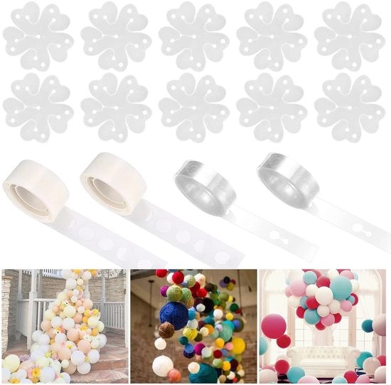 Attrezzo per lancio di palloni 5 m - Arco per palloni - Set di decorazione - 100 punti di adesivo per palloni - Riciclabile - Materiale ecologico - Decorazione per palloni