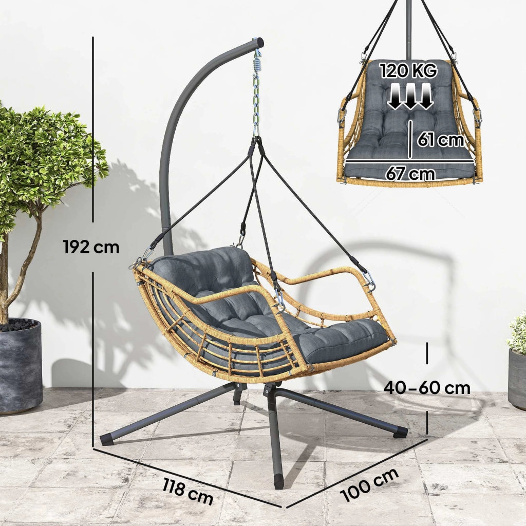 Sedia sospesa in resina intrecciata ¨C zephmum ¨C Grigio
