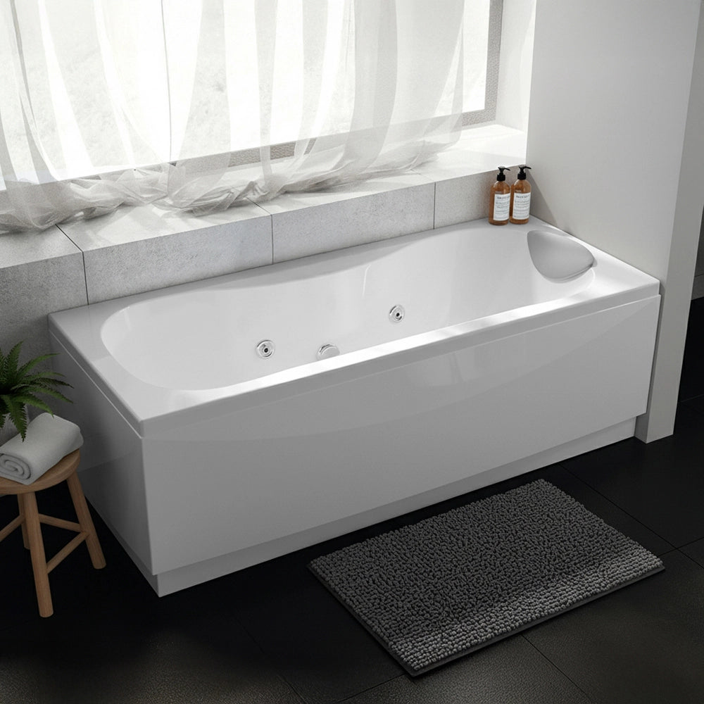 Vasca da bagno idromassaggio 170x70 a 6 JET bianco lucido con cuscino antibatterico Calypso