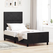 Struttura Letto  Nera 100x200 cm in Velluto