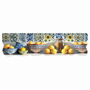 Tappeto Cucina Maiolica Rustica Stampa Digitale HD Limoni Gomma Pvc Sagomata Antimacchia 50x180 cm