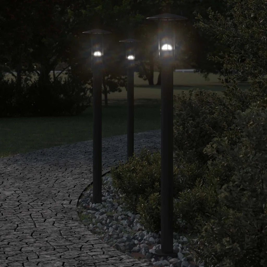 Lampada da Terra per Esterni Argento 100 cm in Acciaio Inox CFW9370871