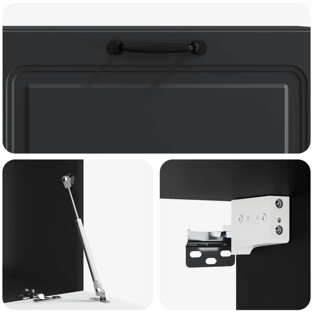 Mobile Porta TV da Muro Montaggio a parete Nero 98 x 41 x 30 cm