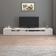 WHOUS Mobile porta tv Potenza con 4 ante e 2 vani aperti bianco lucido 260x40x36 cm