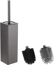 Spazzola per WC in Silicone con Alloggiamento - Grigio - Inclusa 2 Testine di Spazzola