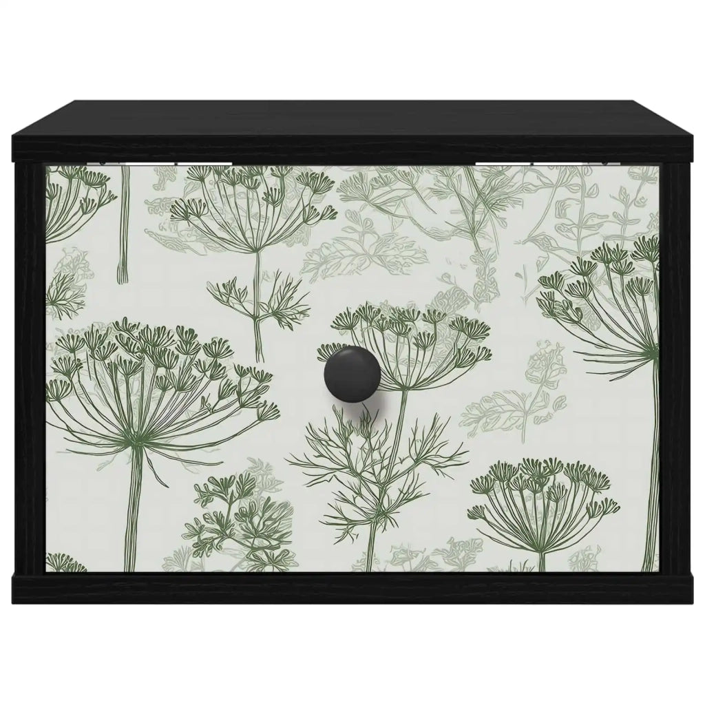 Mobiletto da comodino a parete GOTHA Rovere Nero 8007507