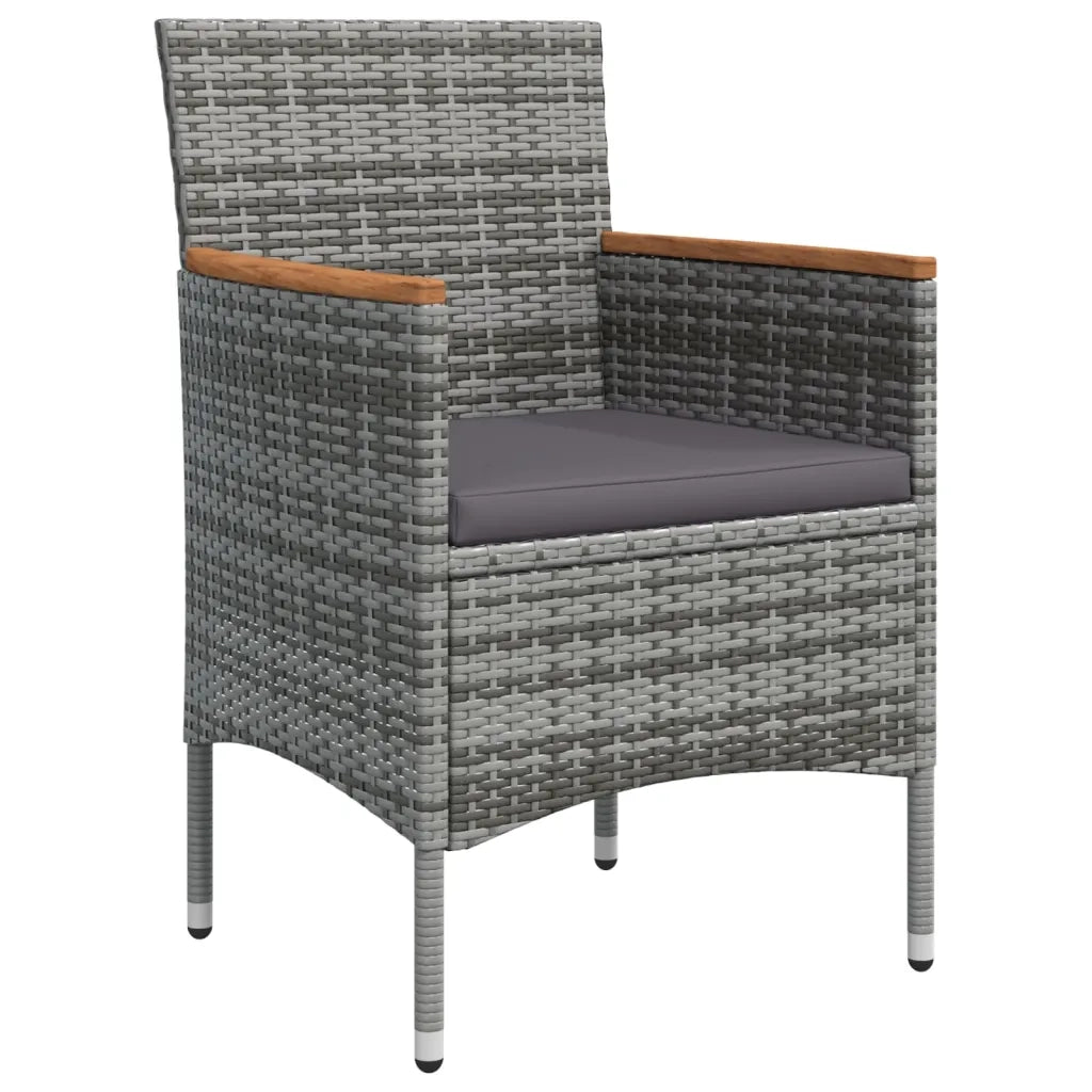Set da Pranzo da Giardino 7 pz con Cuscini Grigio e Nero cod mxl 35863