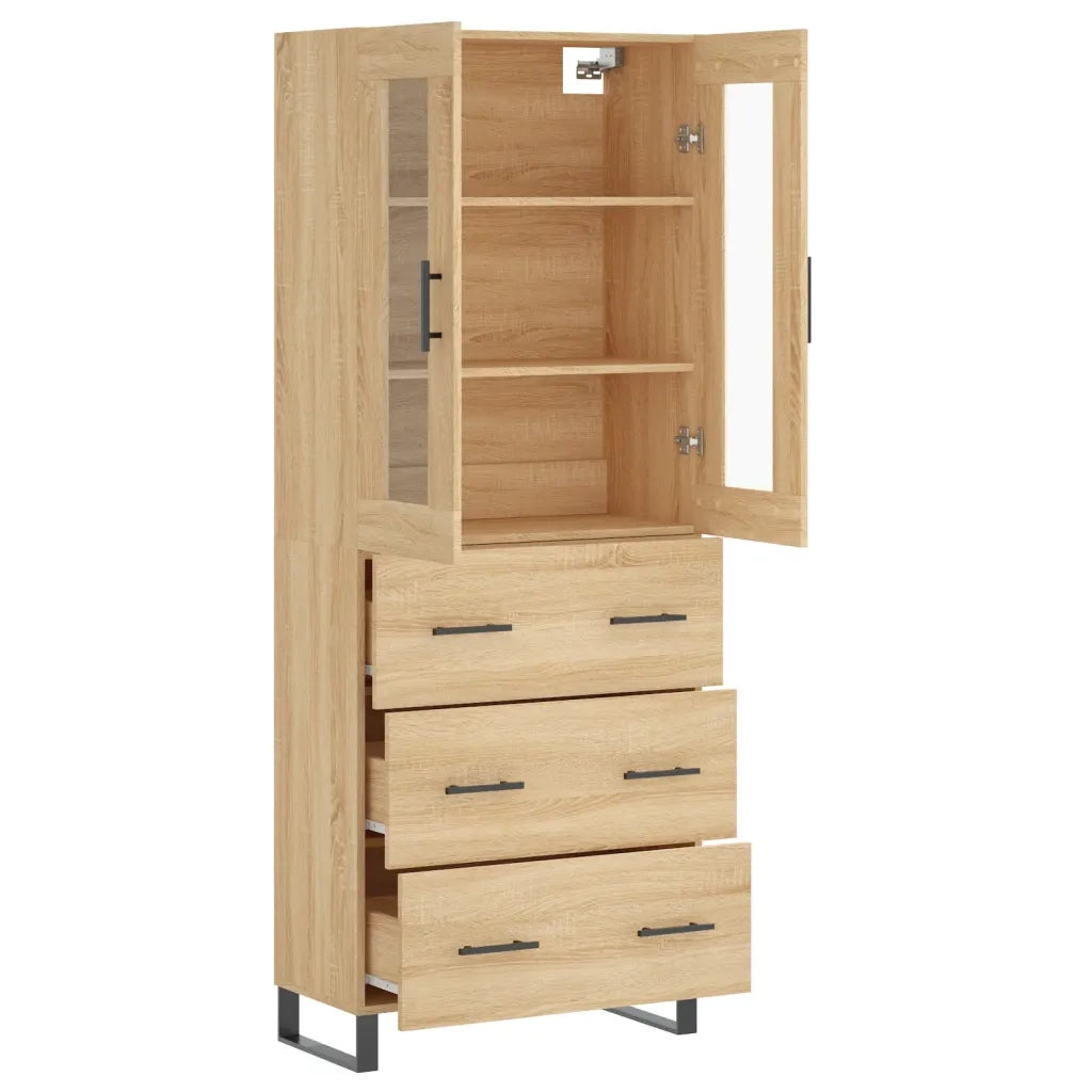 Credenza Rovere Sonoma 69,5x34x180 cm in Legno Multistrato 3198428