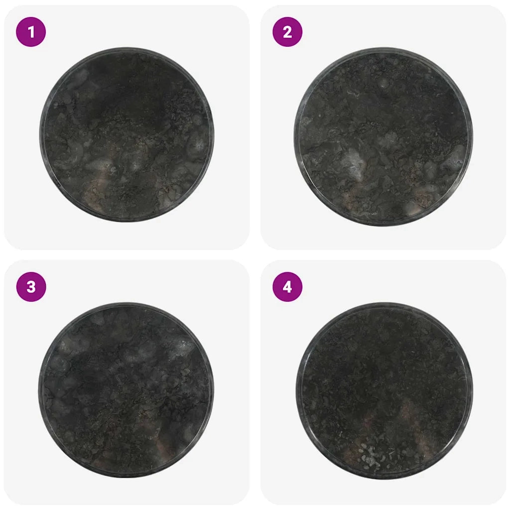 Dessus de table Noir Ø50x2,5 cm Marbre