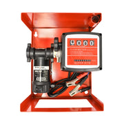 Pompa di trasferimento gasolio 24V, Portata 55 L/min con contatore, Tubo di aspirazione da 1,5 m, Tubo da 4 m e Pistola