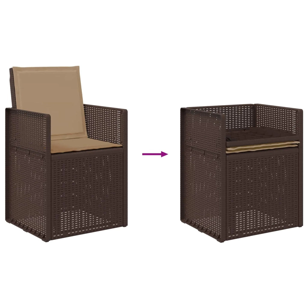 Set da Pranzo per Giardino 7 pcs Marrone e Tortora PP