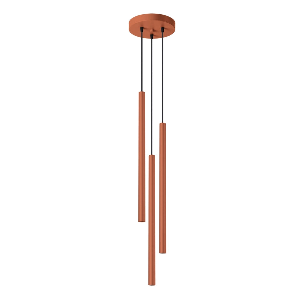 Lampada sospesa moderna ocra rossa Ø20 3xG9 Velino