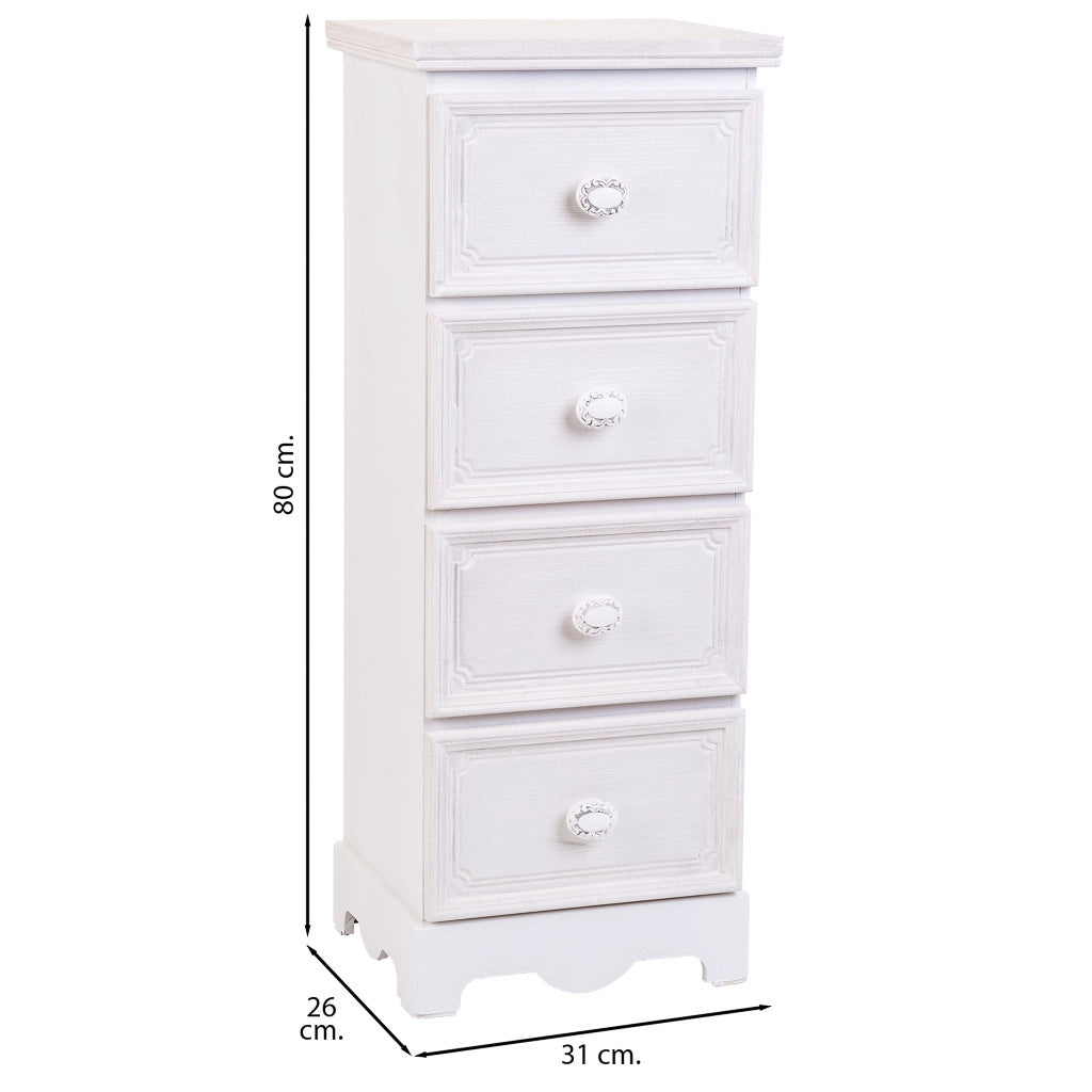 Colonne portaoggetti in legno bianco 31x26x80h cm