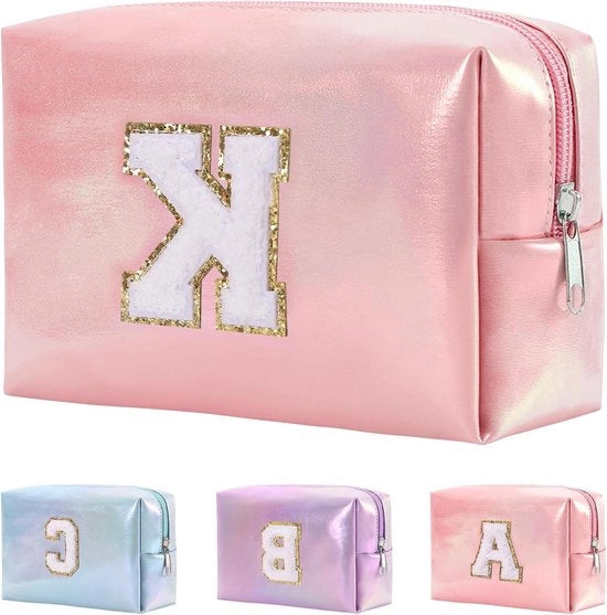 Organizzatore di tasche di makeup personalizzabile con pelle PU impermeabile - Borse per la toilette per donne e ragazze adolescenti - Ideale regalo