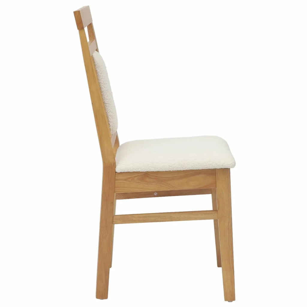 Sedia da pranzo 2 pcs Naturale e chiaro Legno di gomma solido 42020509