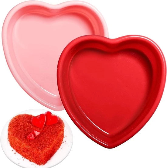 Forme per torte in forma di cuore - set da 2 pezzi - 17 cm - per torte e budini.