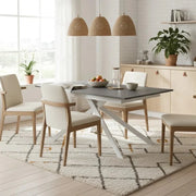 Tavolo da pranzo allungabile effetto cemento grigio Pluto 140-190x90 cm fino a 8 posti Made in Italy | Duzzle