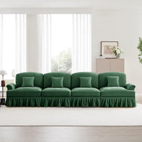 Divano 4 posti grande - Xylo - Stile mid-century, chenille, verde