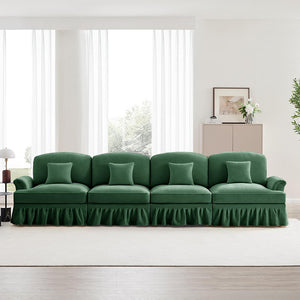 Divano 4 posti grande - Xylo - Stile mid-century, chenille, verde