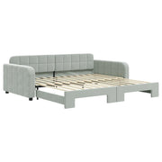 Divano letto | Sof¨¤ letto | Letto singolo Estraibile Grigio Chiaro 100x200 Velluto