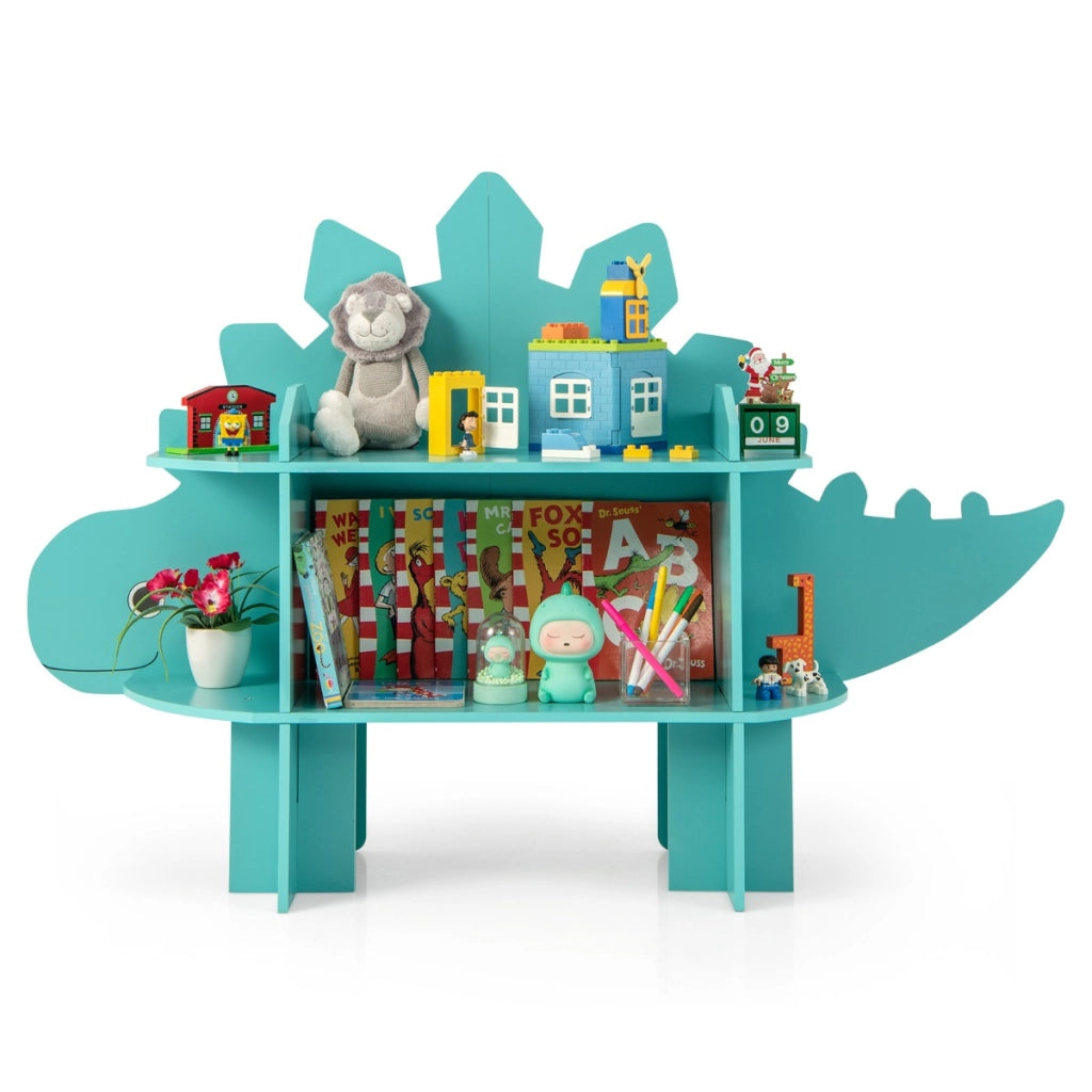 Libreria in legno per stanza dei bambini, Organizzatore di archiviazione giocattoli adorabile per sala giochi Verde-Scaffalature