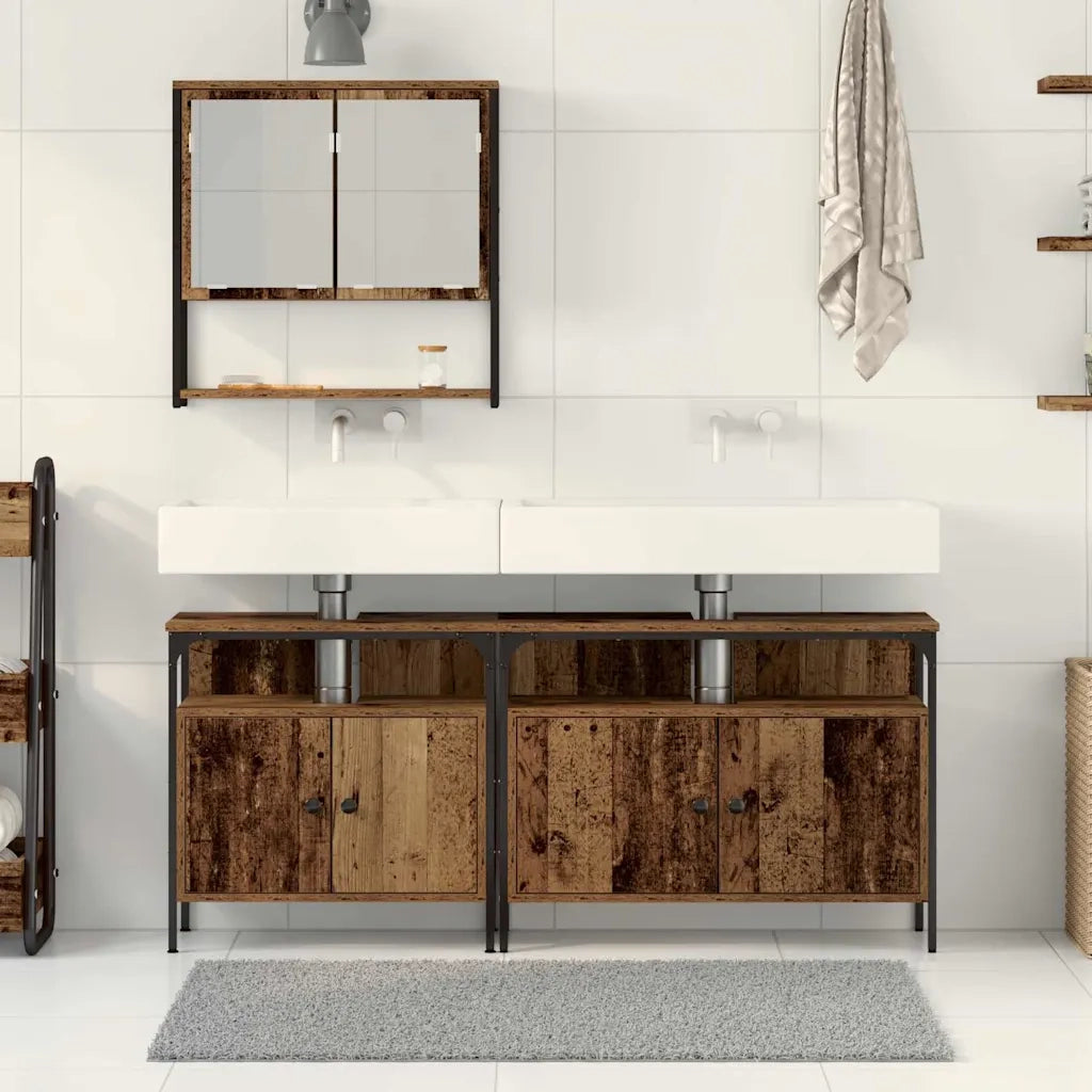 Set di mobili per il bagno 3 pcs Marrone Legno multistrato 3332574