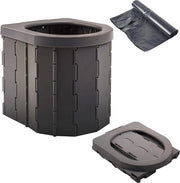 Toilet portatile, separato, per campeggio o uso interno, contenitore pieghevole per camper e auto.