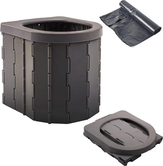 Toilet portatile, separato, per campeggio o uso interno, contenitore pieghevole per camper e auto.
