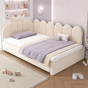 Letto daybed a L con letto estraibile 90x200 cm; velluto beige
