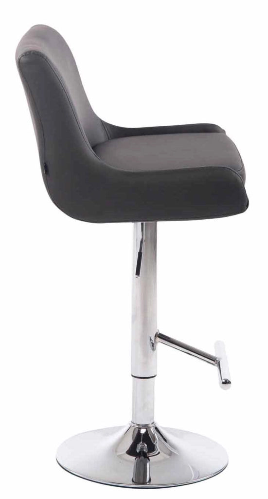 Set 2 Sgabelli Bancone Club in Similpelle grigio,cromo