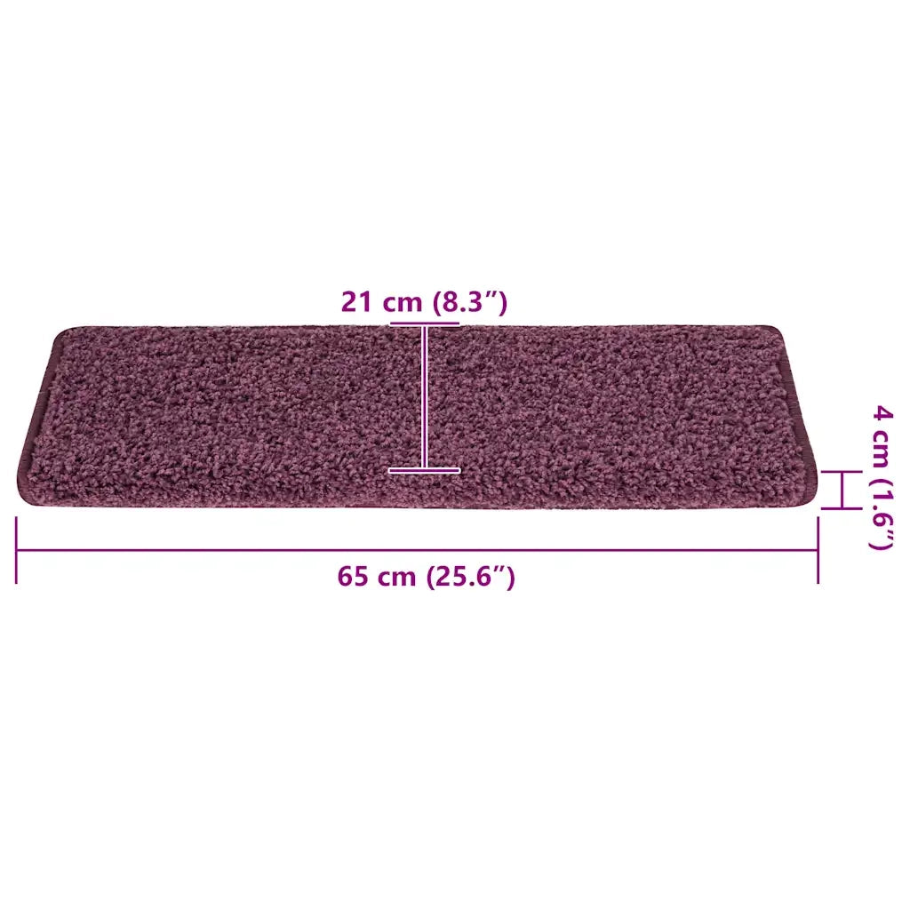 Tappetini per scale 30 pz 65x21x4 cm Viola scuro con bordo rettangolare 3365837